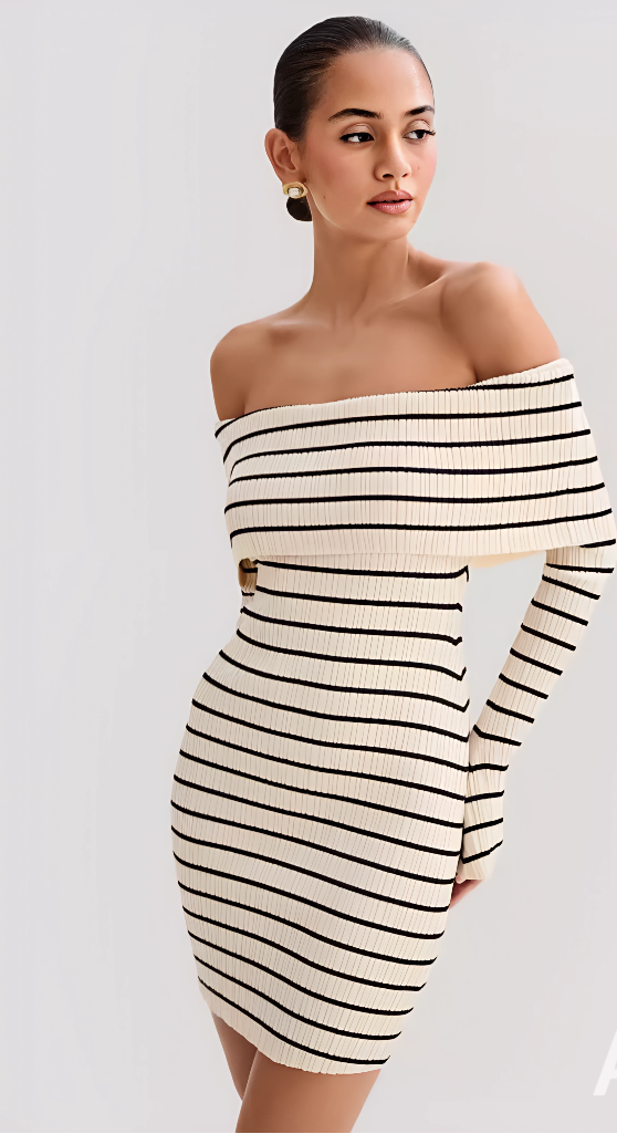 Vestido mini off-shoulder