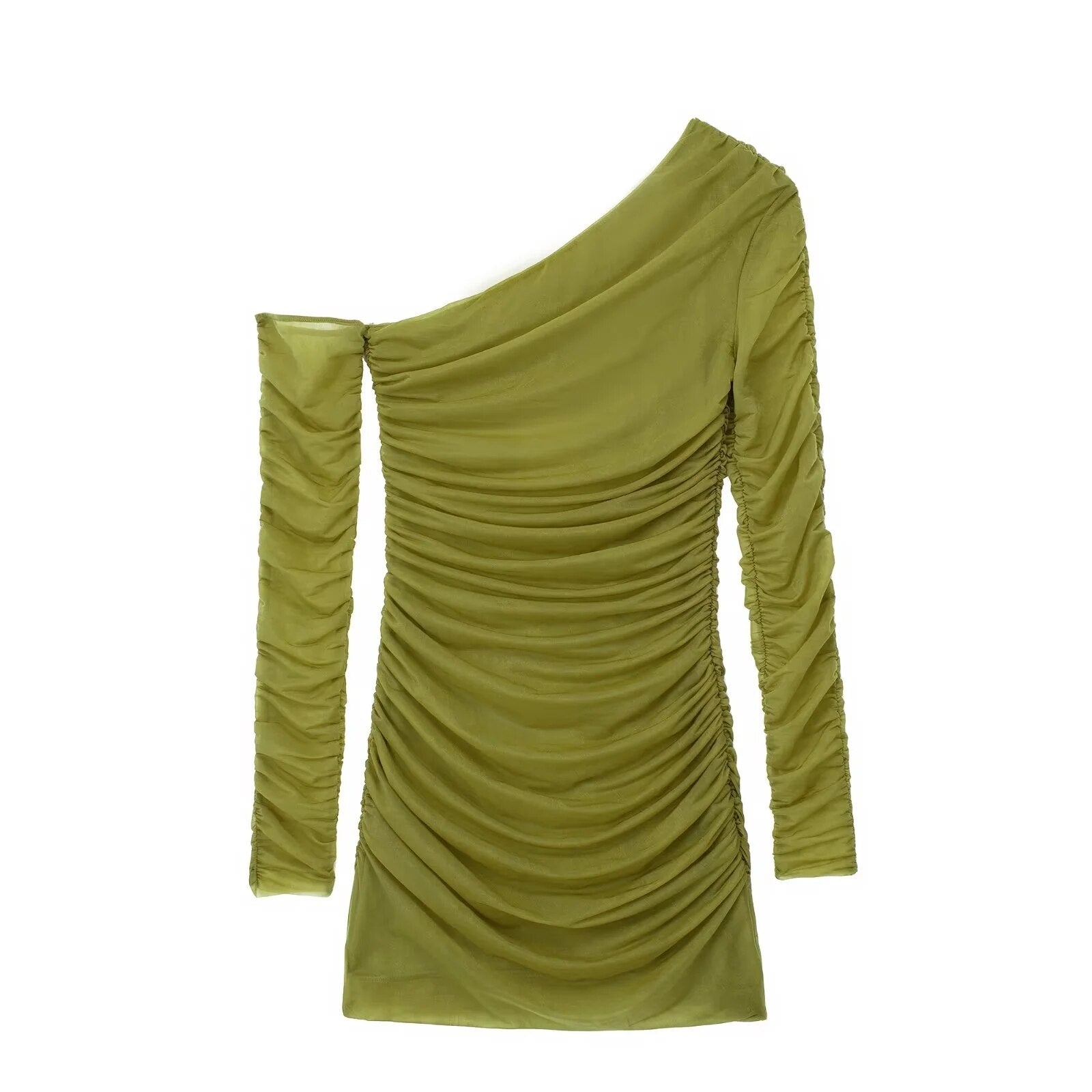 Vestido hombro asimétrico