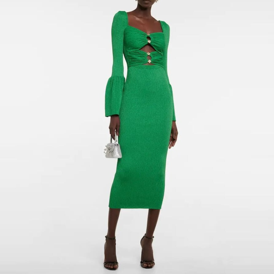 Vestido manga campana