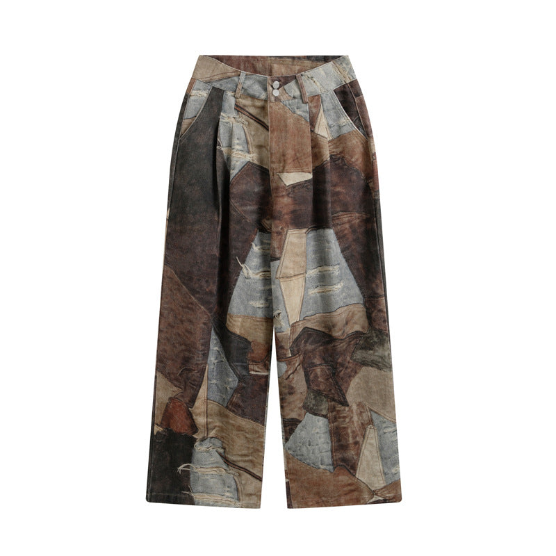 Pantalón trompe l'oeil patchwork