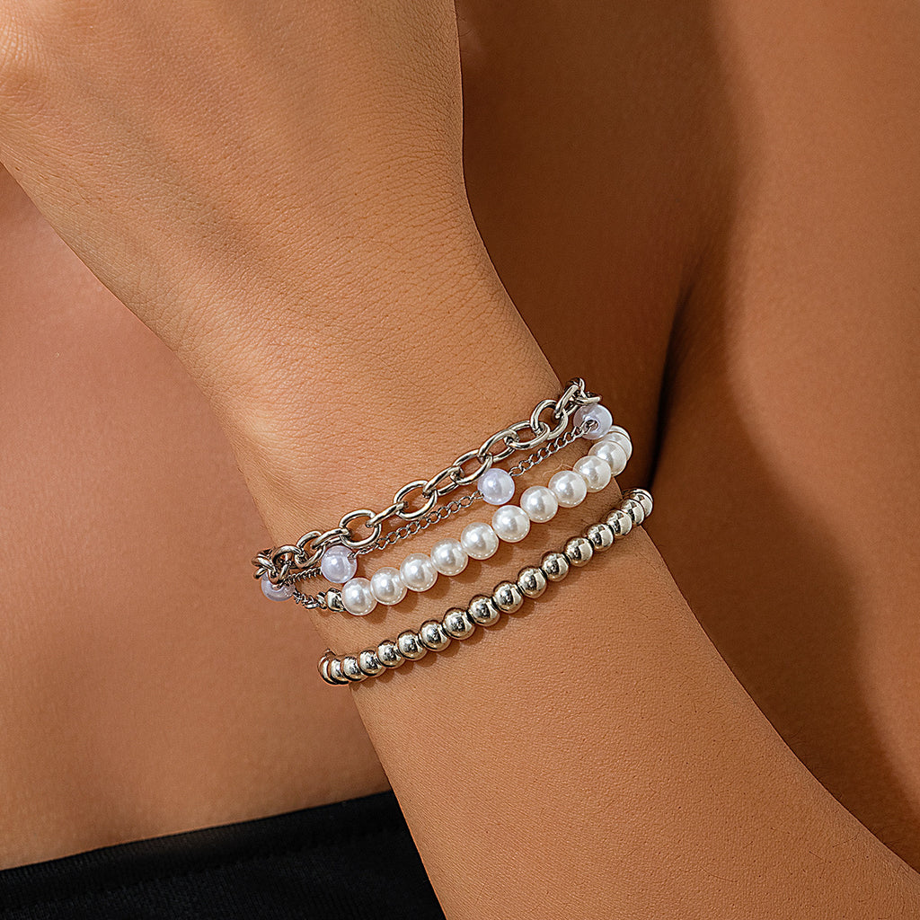 Pulsera perlas/cadena