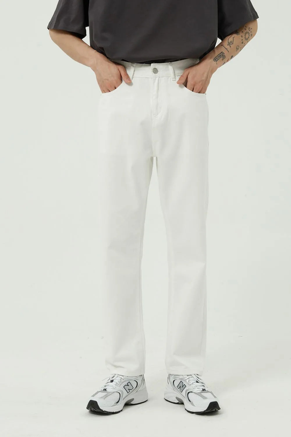 Pantalones straight-leg bolsillos