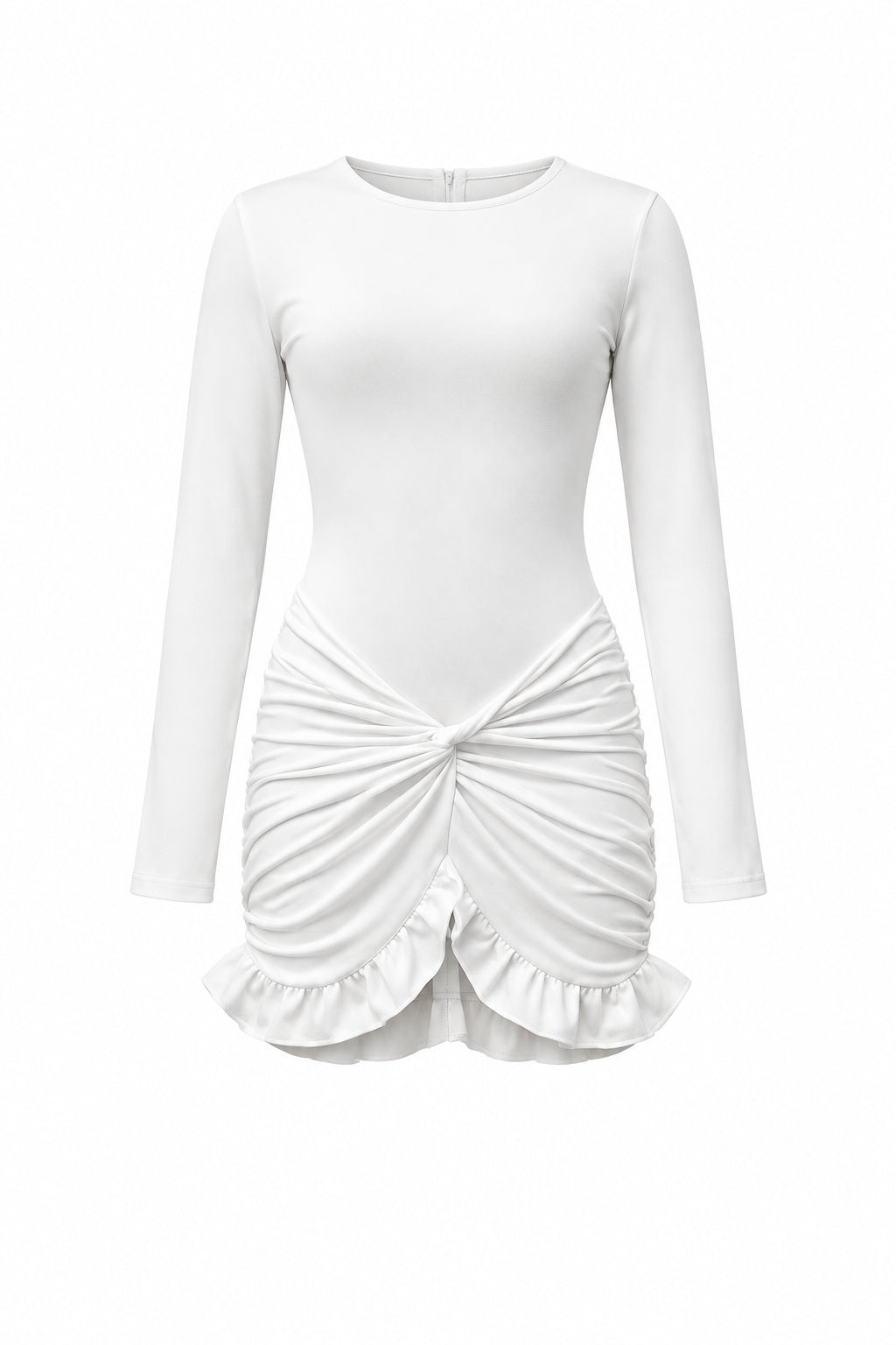 VESTIDO MINI DRAPEADO VOLANTES