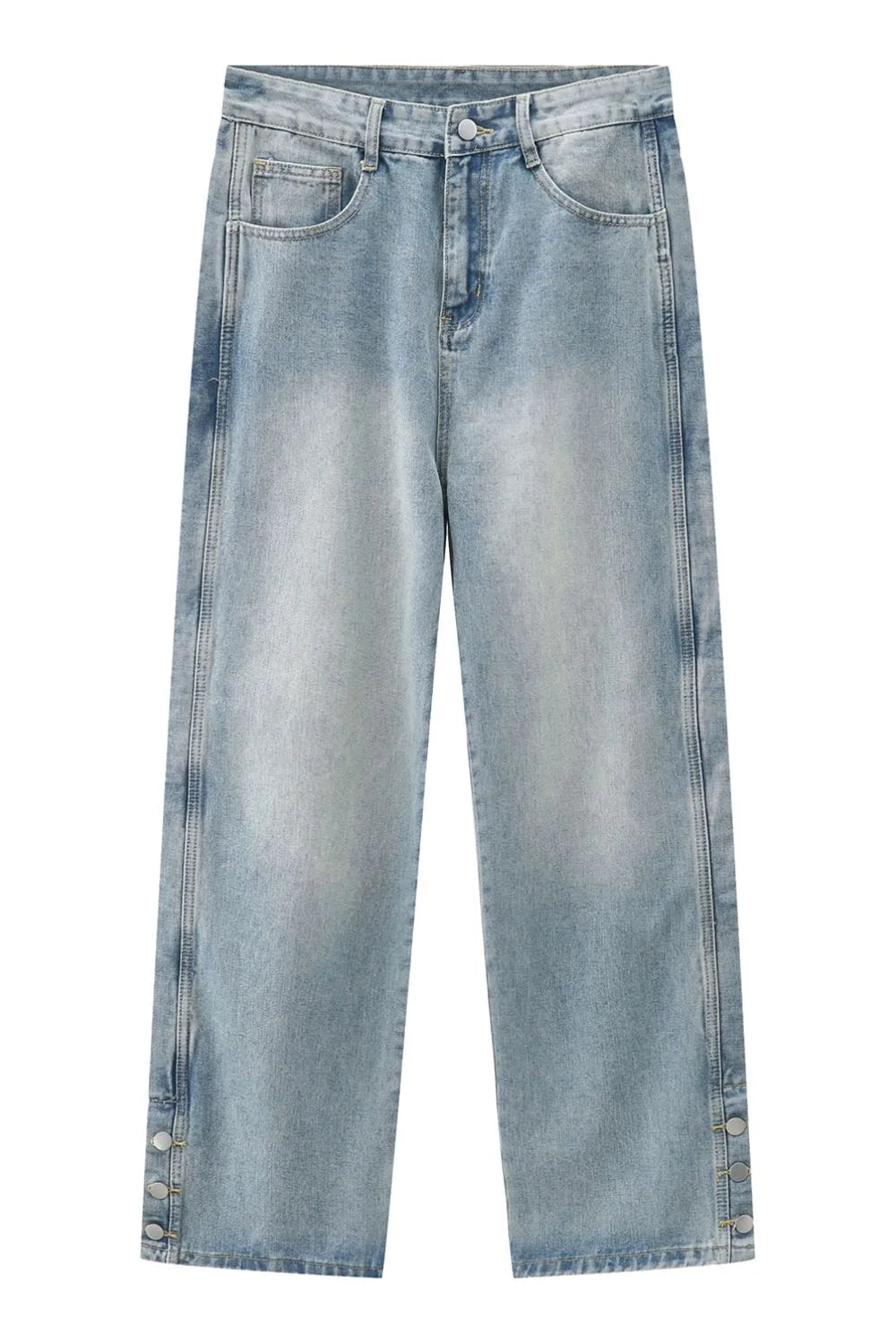 Jeans baggy botón