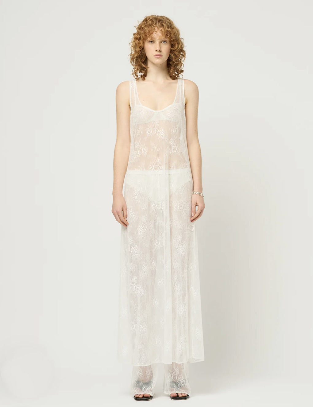 Vestido slip encaje