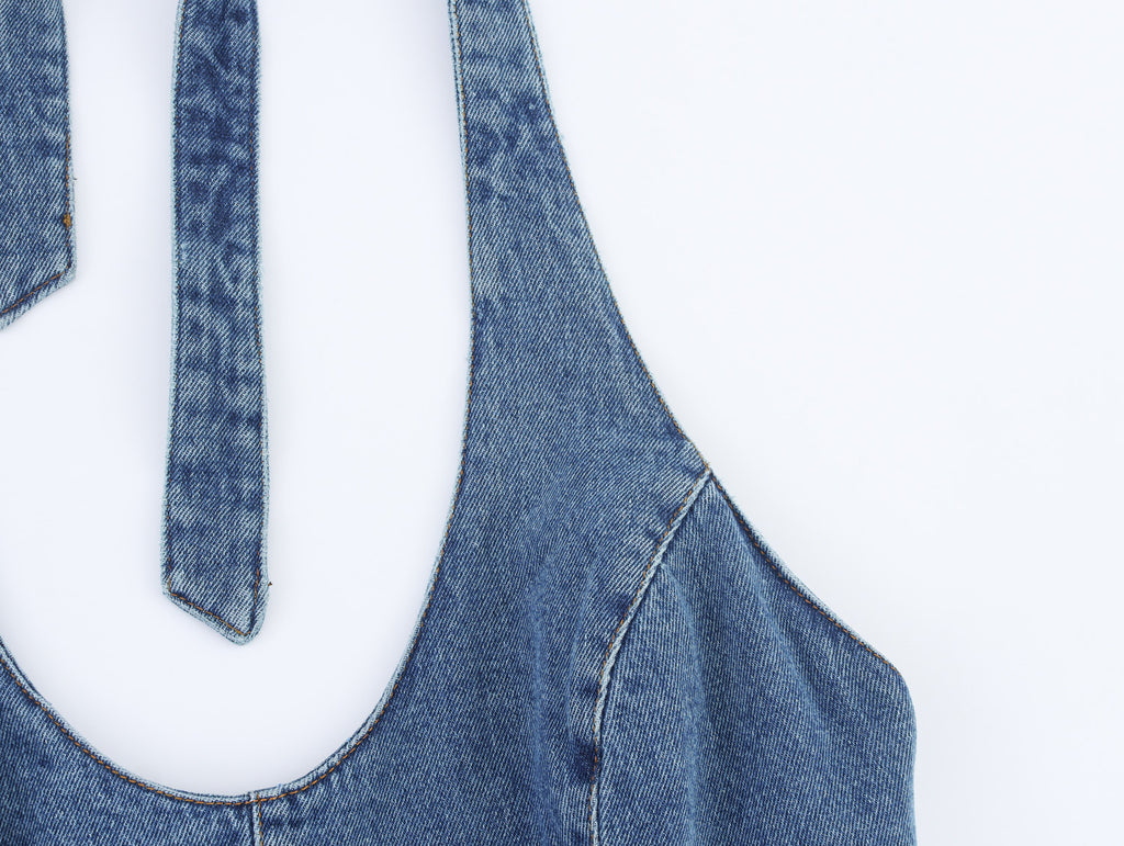 Mono denim halter
