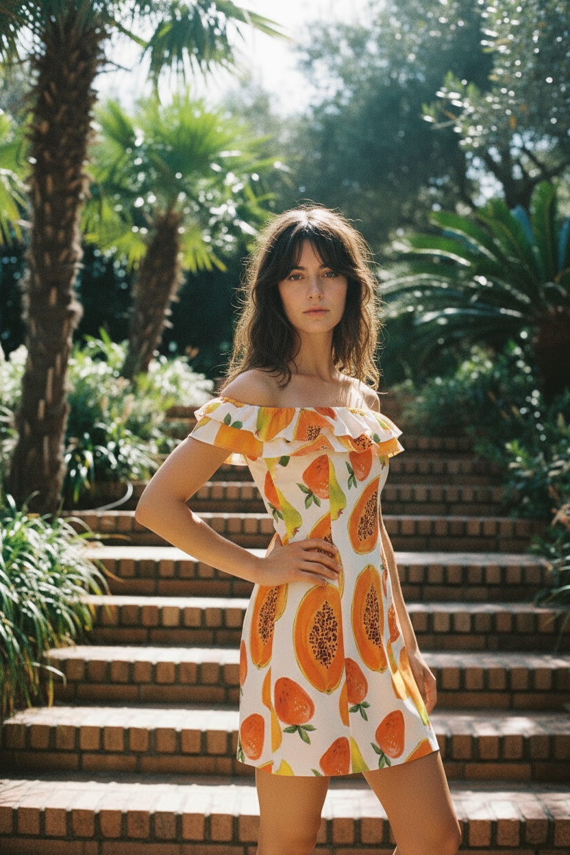 Vestido mini off-shoulder