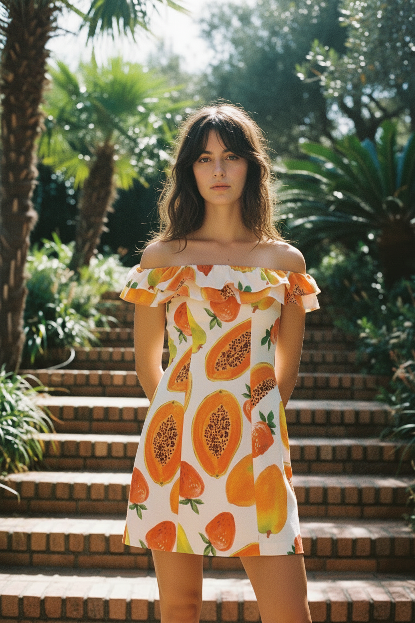 Vestido mini off-shoulder