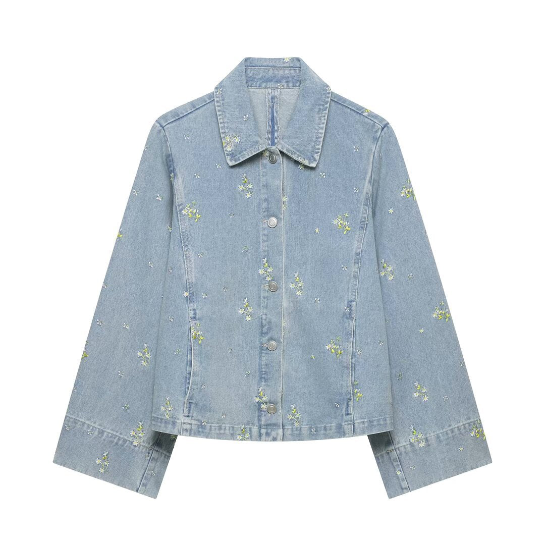 CAZADORA DENIM BORDADA