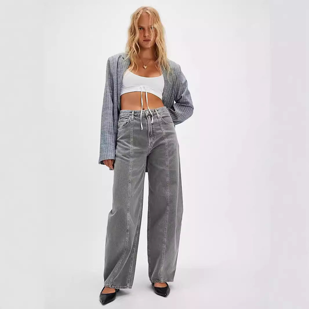 Jeans wide leg mezclilla