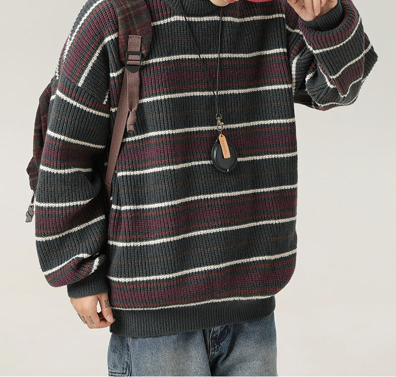 Suéter cuello redondo rayas