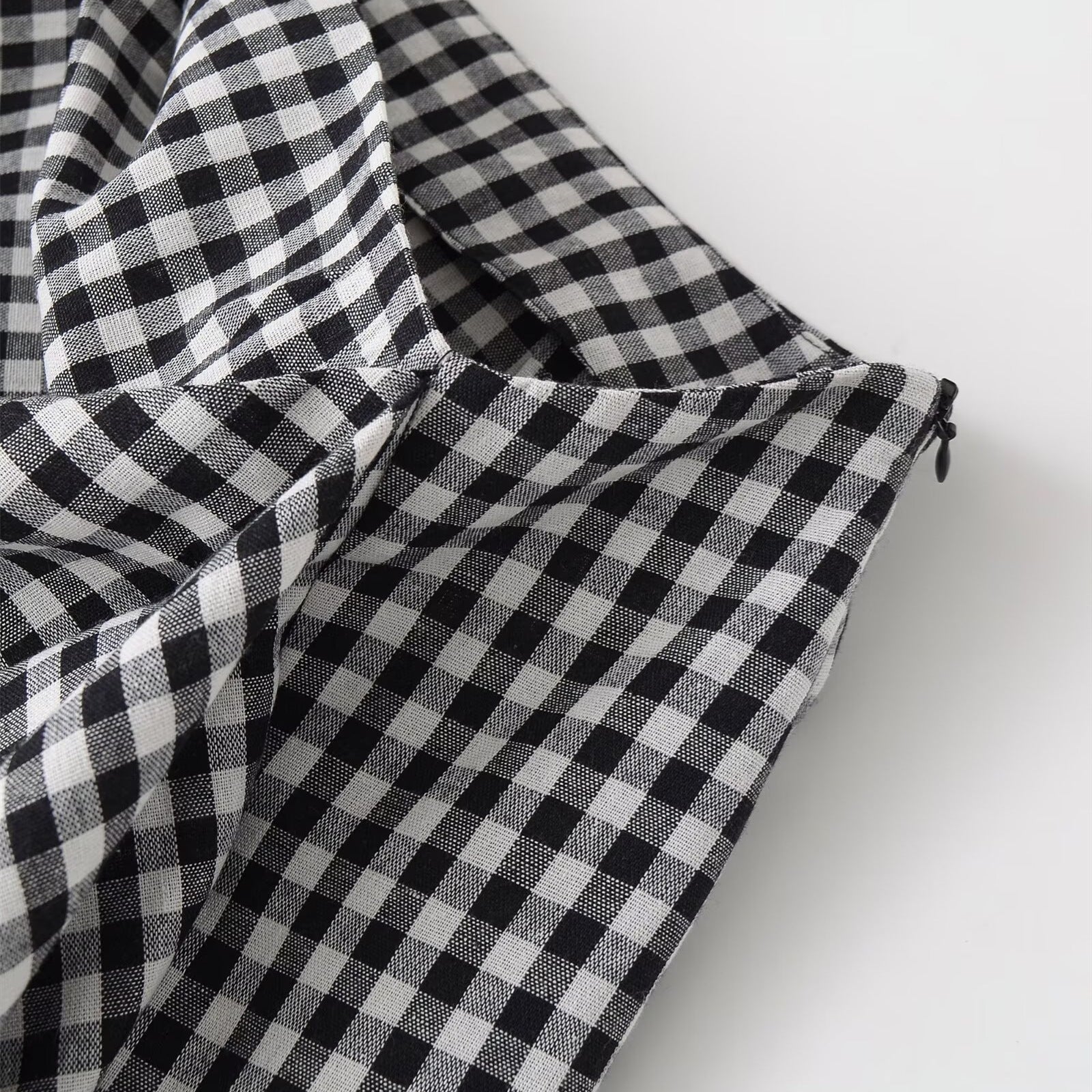 Falda vichy drapeada