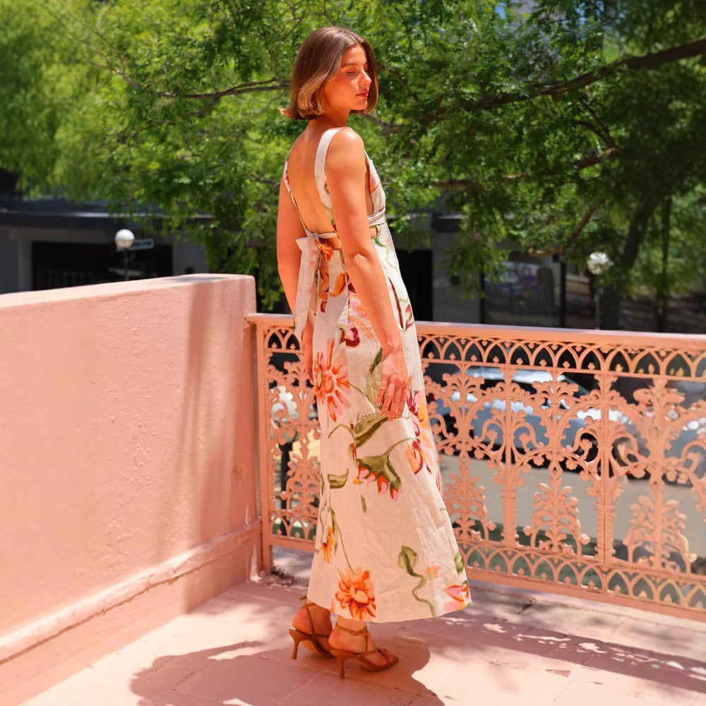 Vestido maxi floral