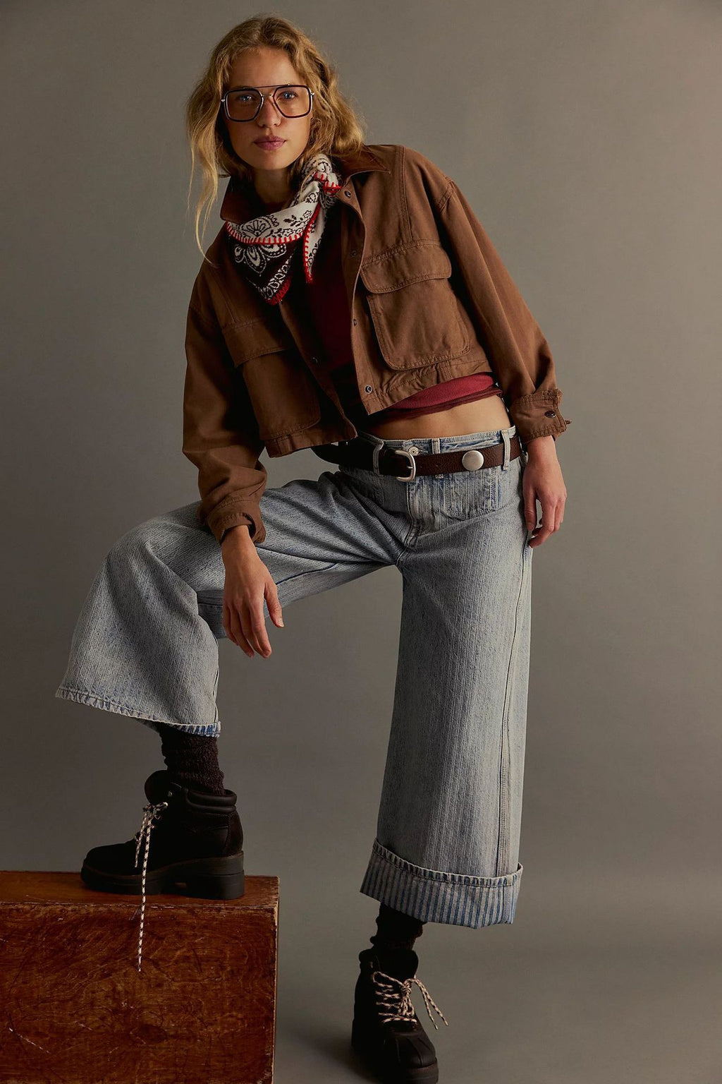 JEANS WIDE LEG RAYAS