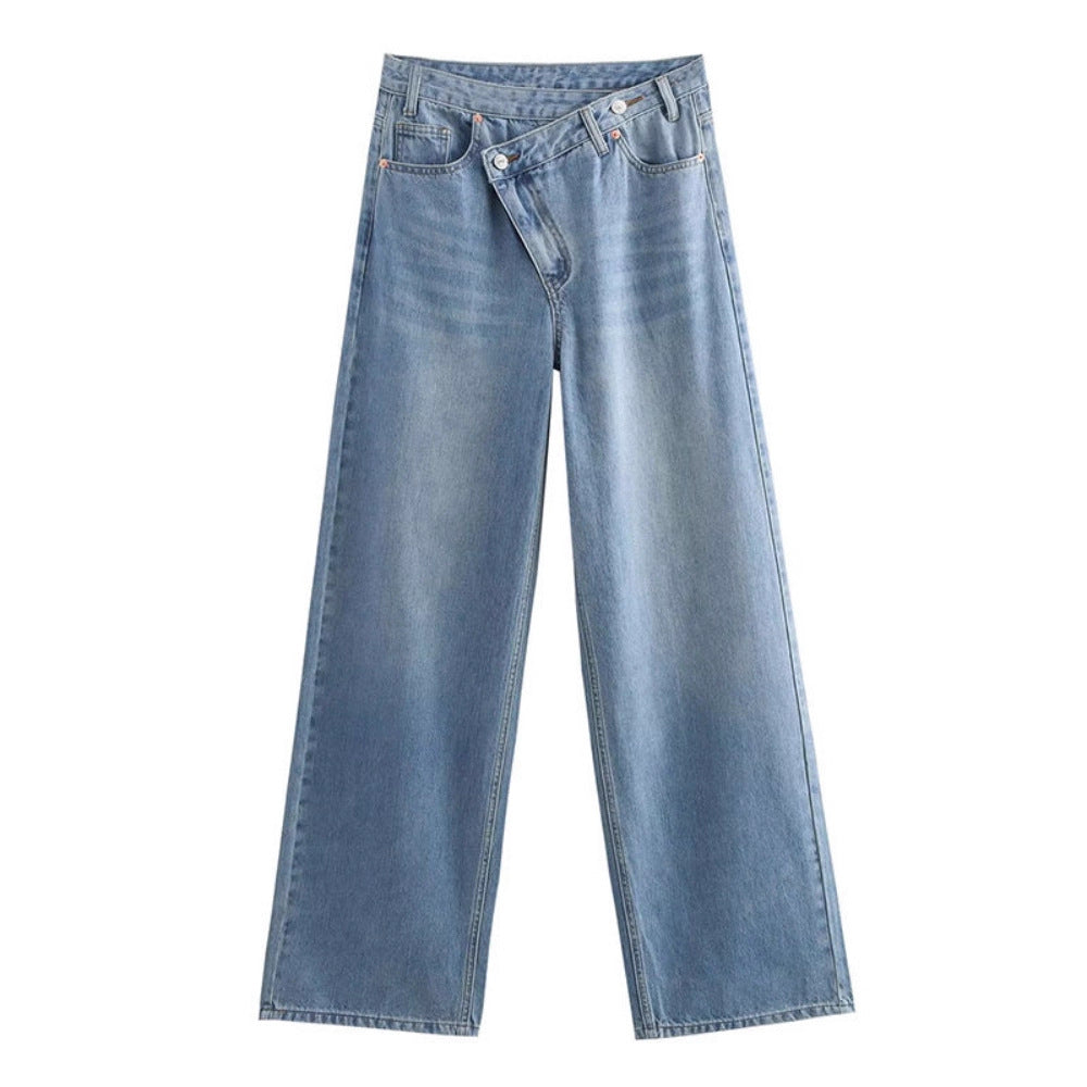 JEANS TIRO-ALTO ASIMÉTRICO
