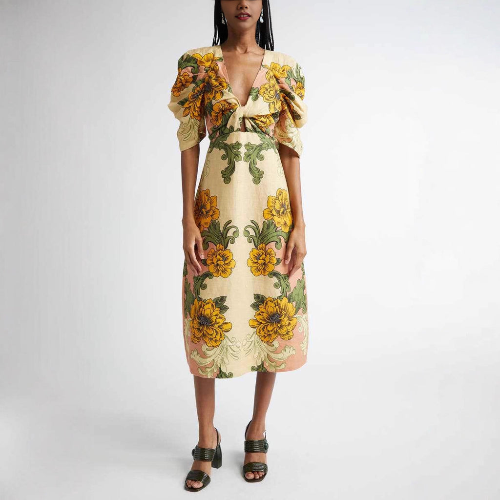 Vestido midi floral