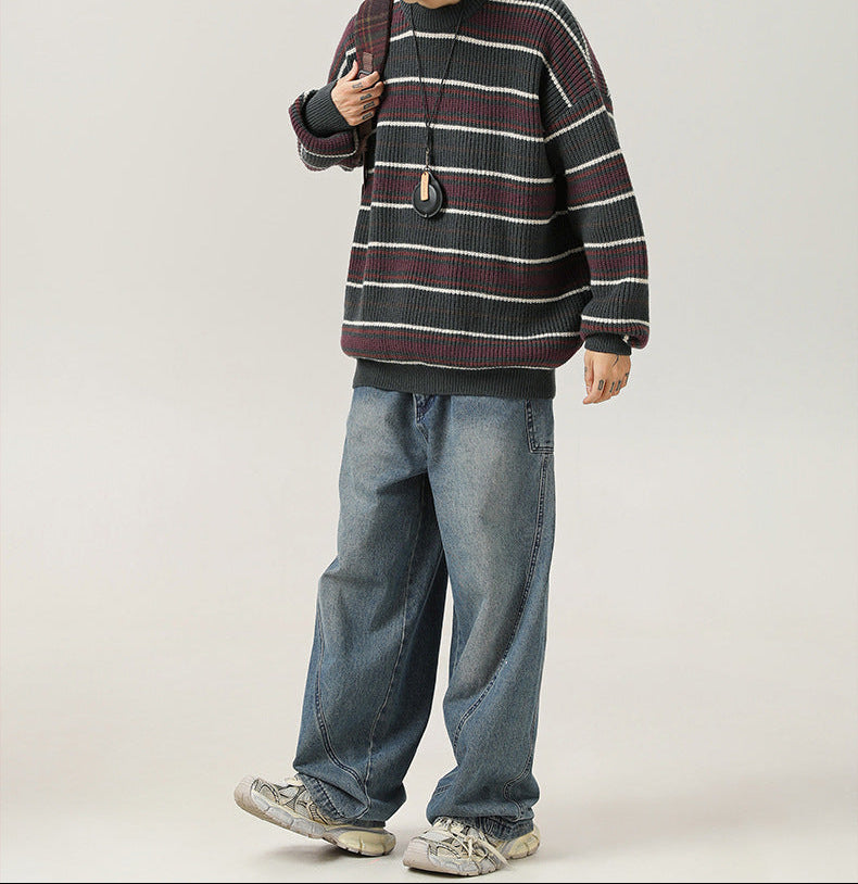 Suéter cuello redondo rayas