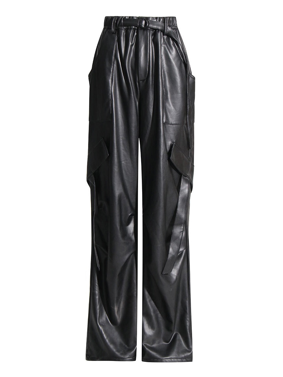 Pantalón PU patchwork
