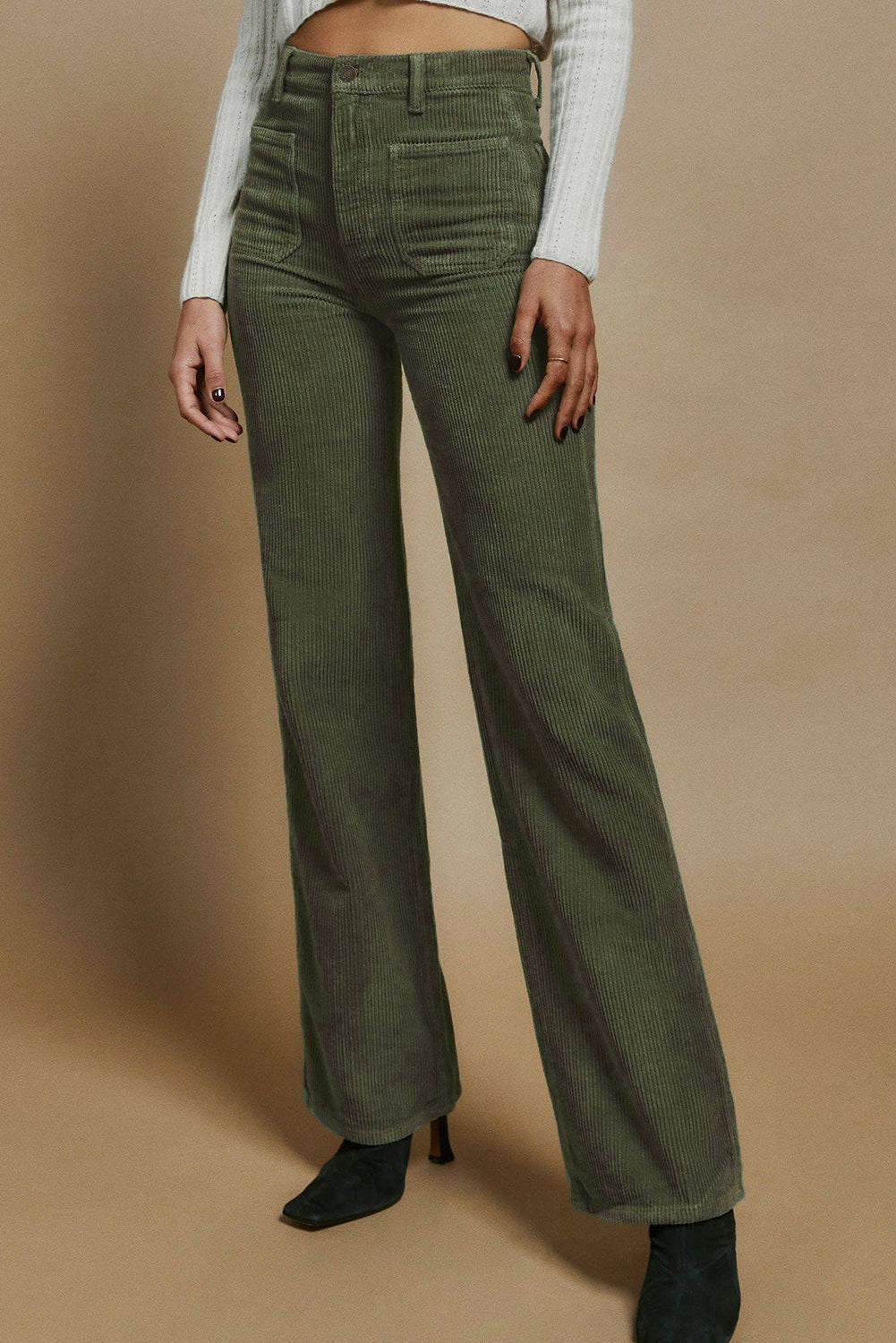 Pantalón pana high-waist