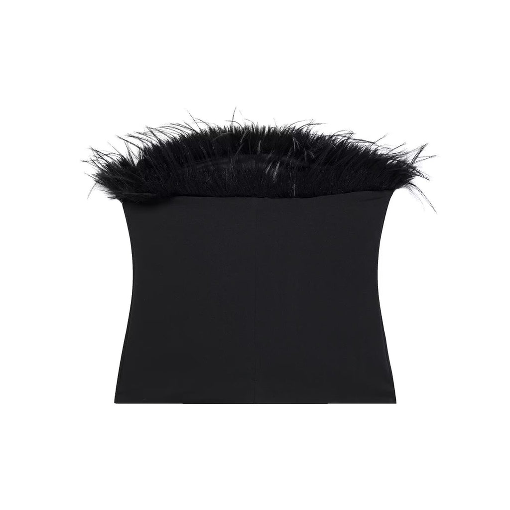 Top bandeau plumas