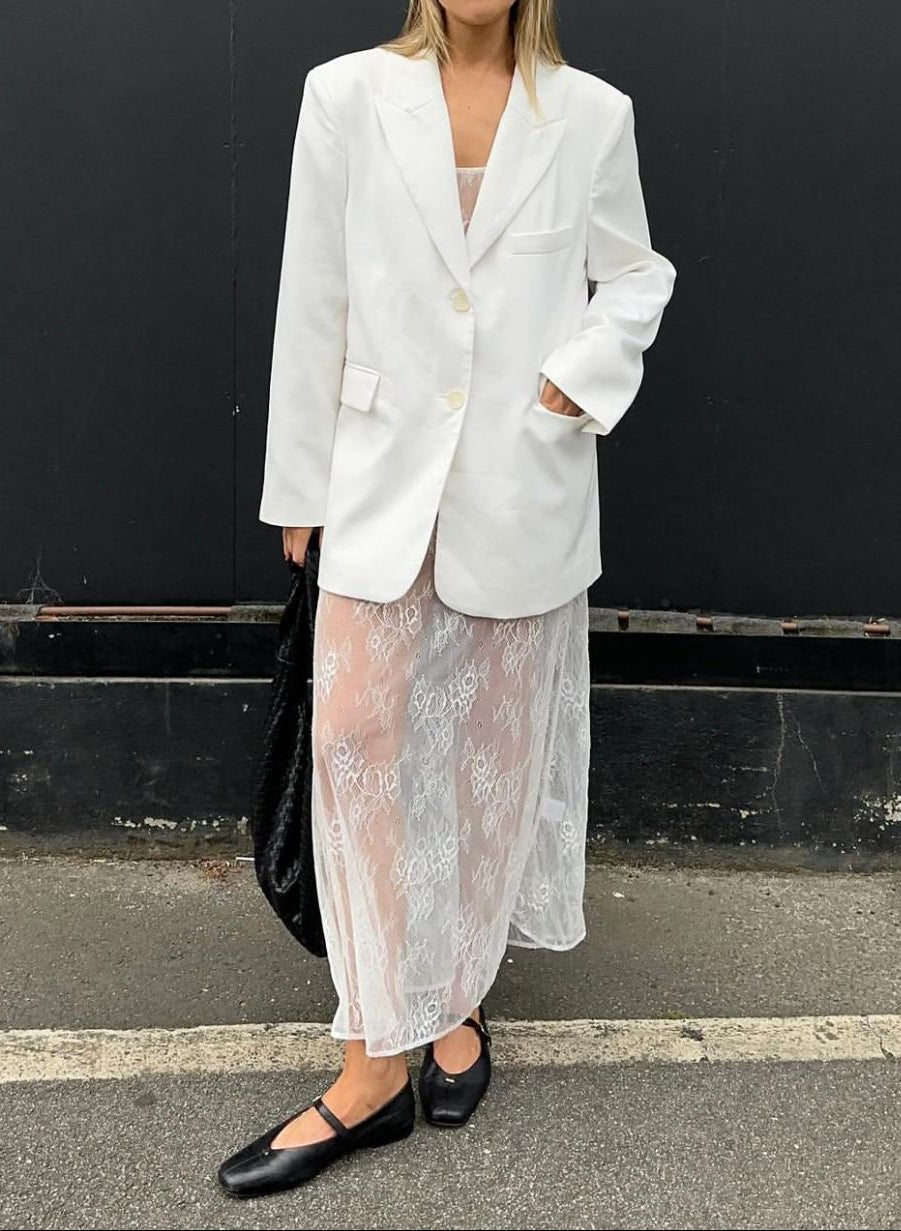 Vestido slip encaje