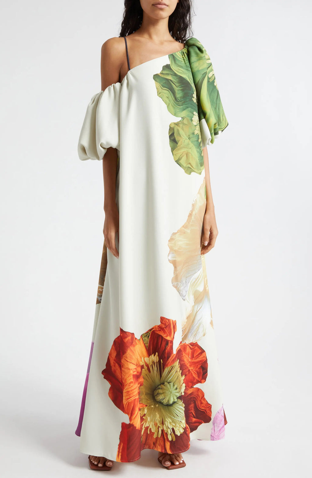 Vestido maxi off-shoulder