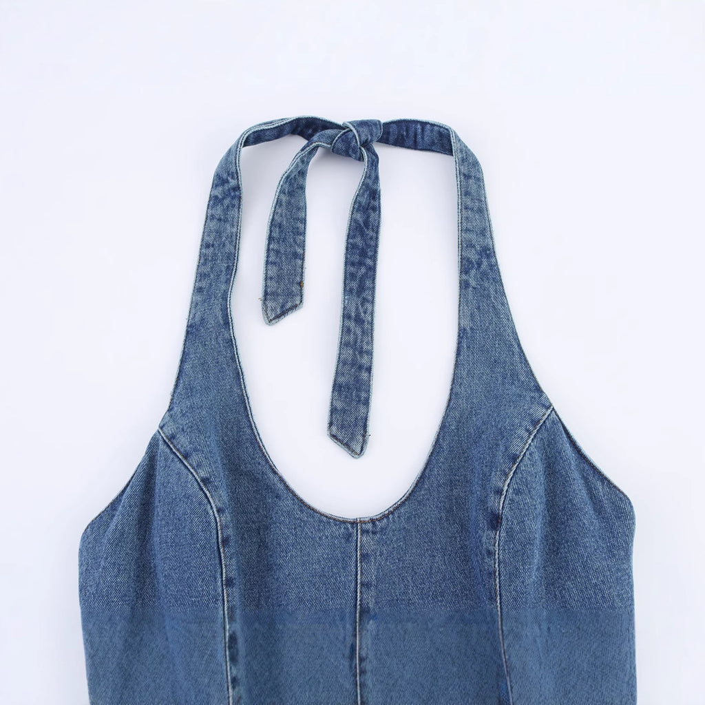 Mono denim halter