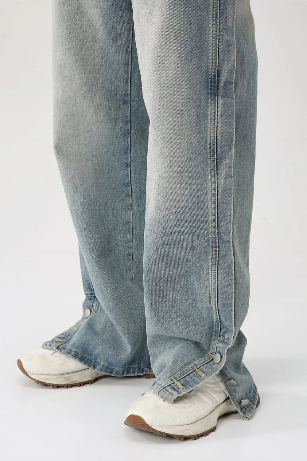 Jeans baggy botón