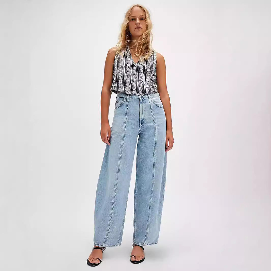 Jeans wide leg mezclilla