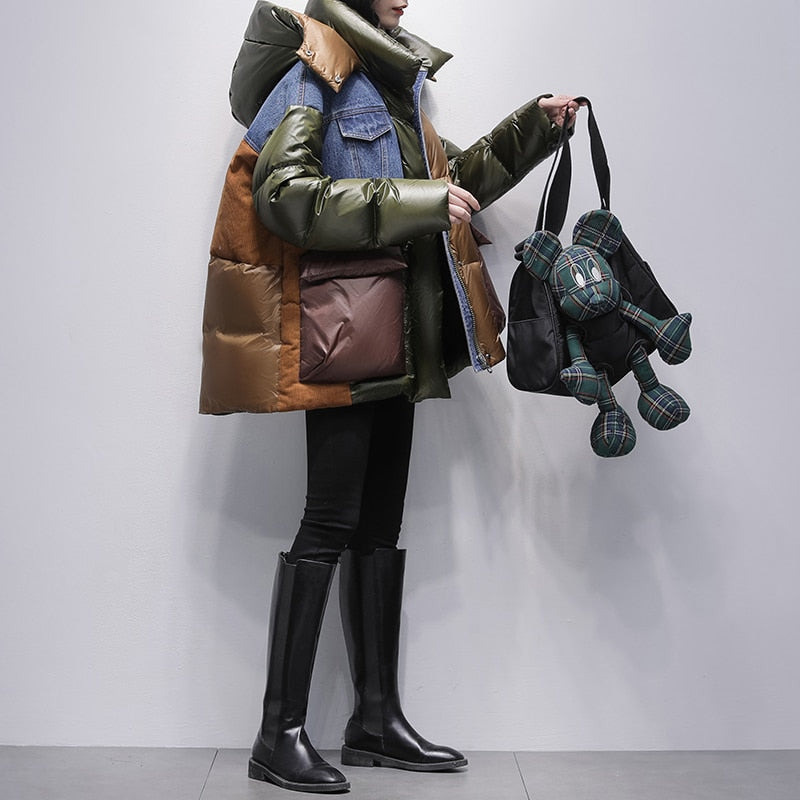 Abrigo puffer cachemira