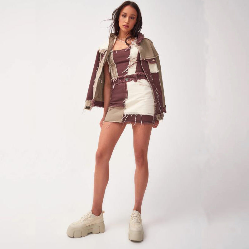 Falda mini patchwork