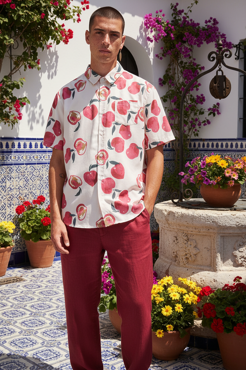 Camisa print loose-fit
