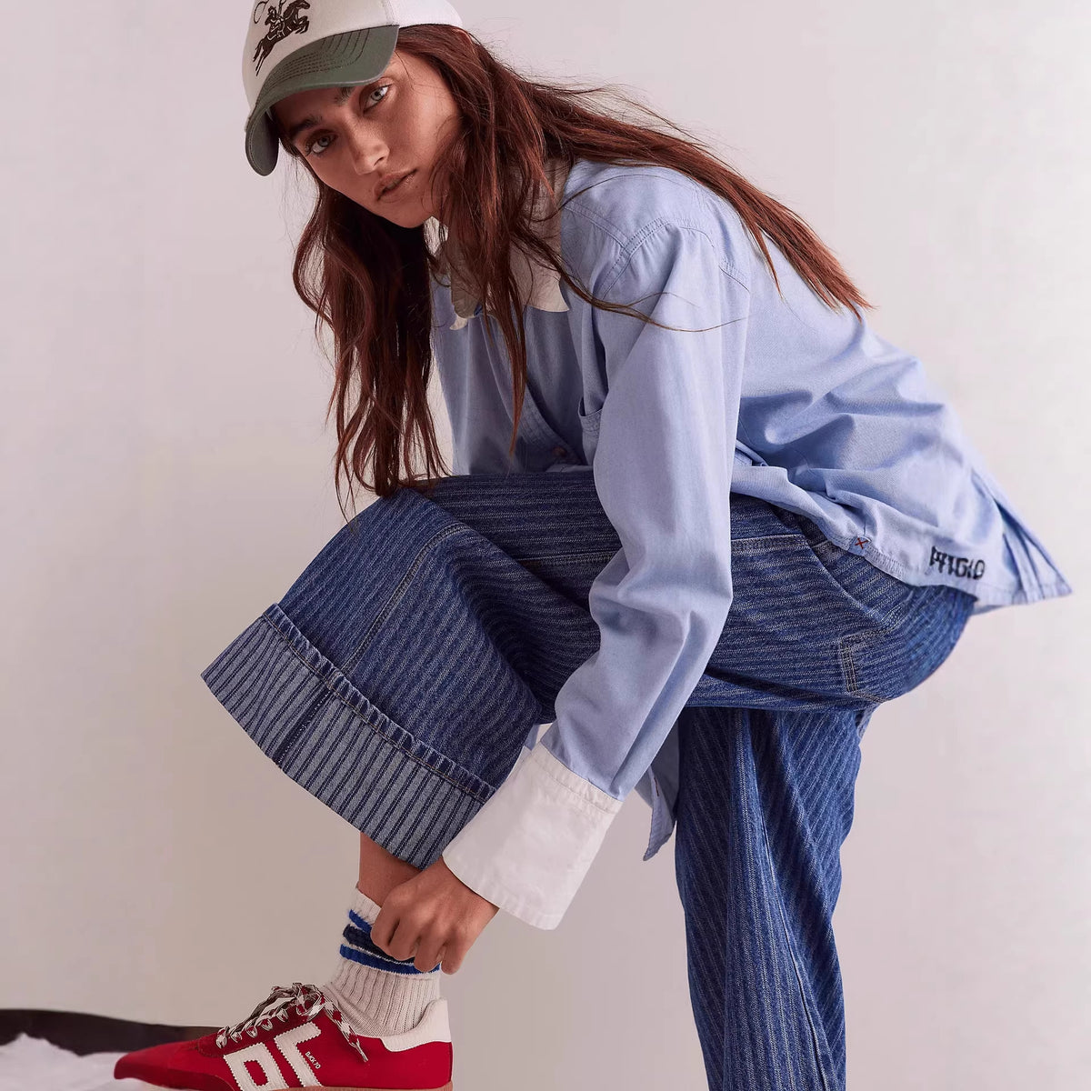 JEANS WIDE LEG RAYAS