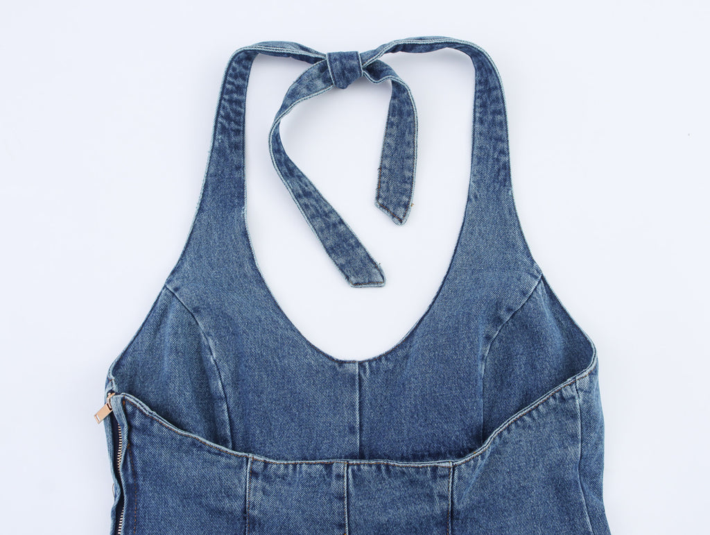 Mono denim halter
