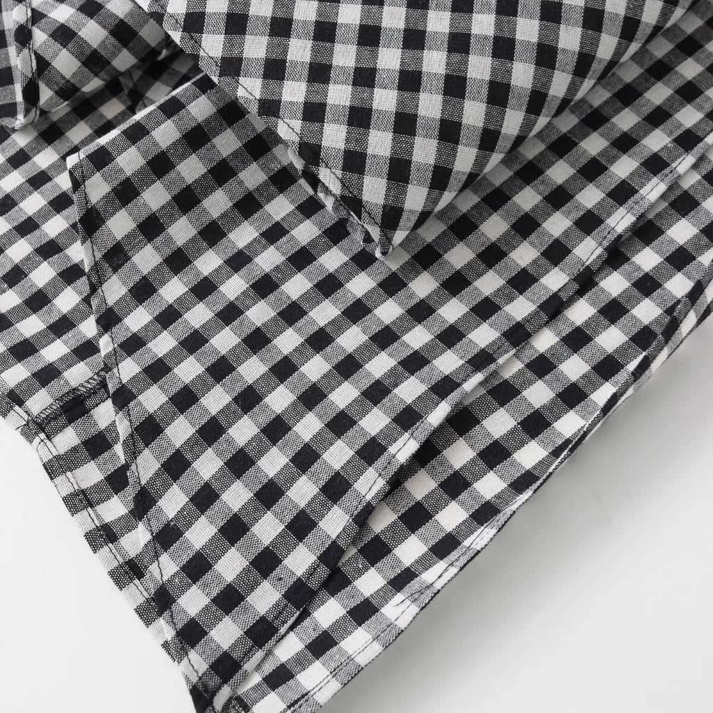 Falda vichy drapeada