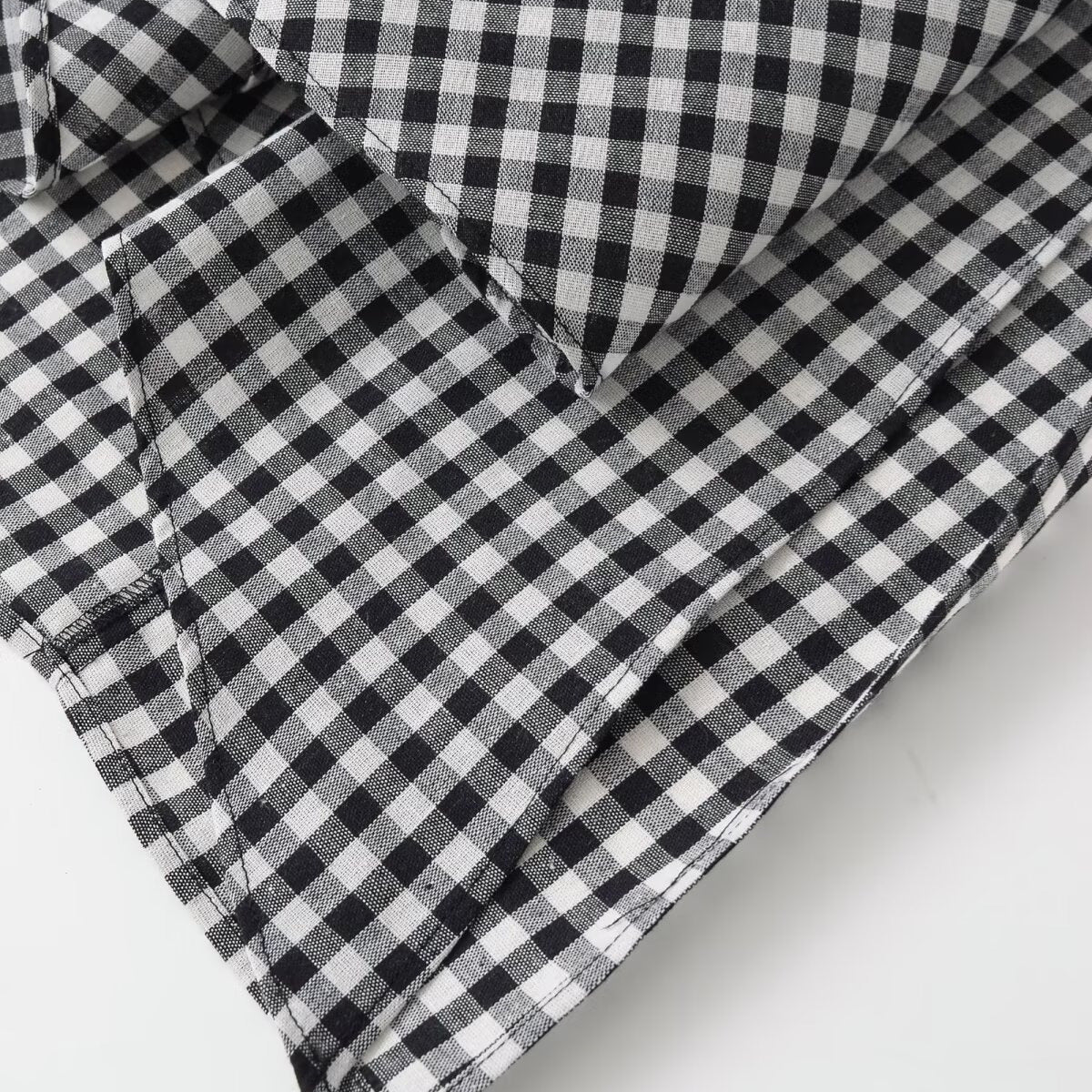 Falda vichy drapeada