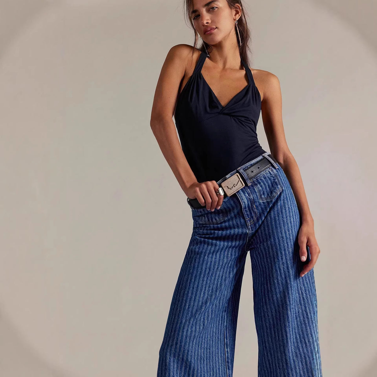 JEANS WIDE LEG RAYAS