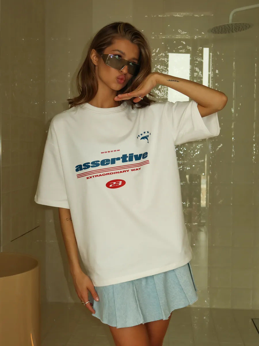 CAMISETA OVERSIZE TEXTO COMBINADO