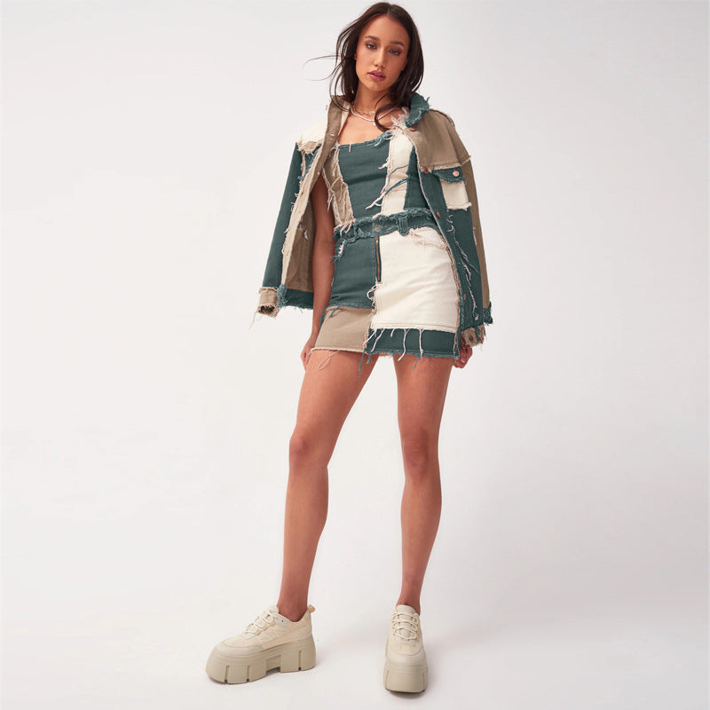 Falda mini patchwork