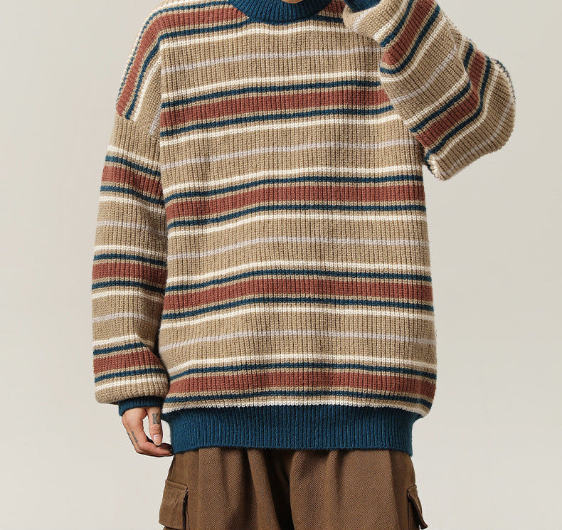 Suéter cuello redondo rayas