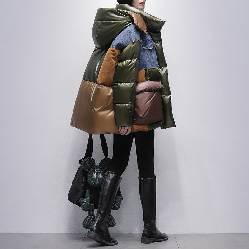 Abrigo puffer cachemira