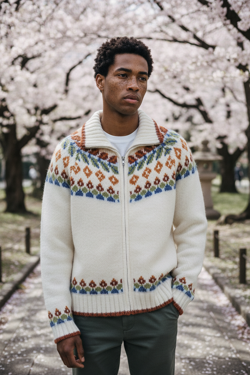 Chaqueta punto jacquard