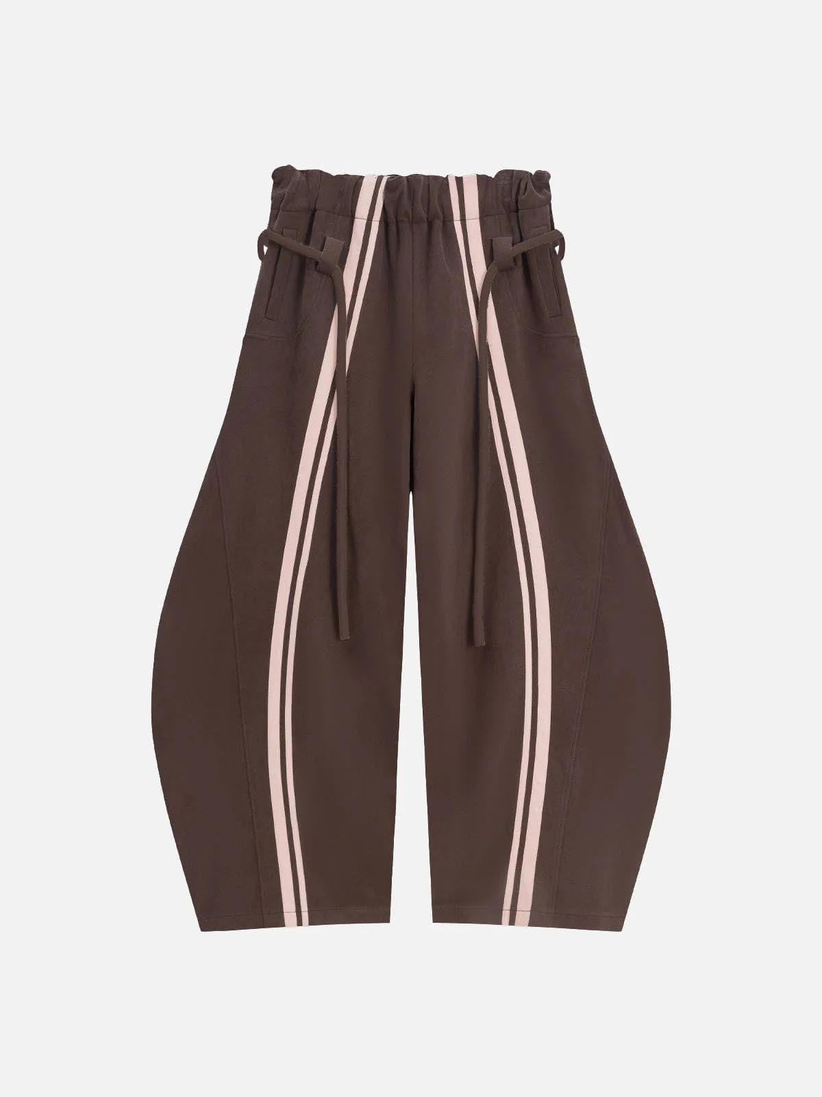 PANTALÓN BARREL COMBINADO RAYAS
