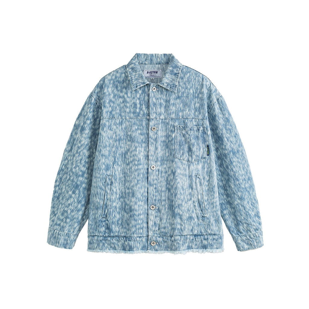 CAZADORA DENIM OVERSIZE VETEADA