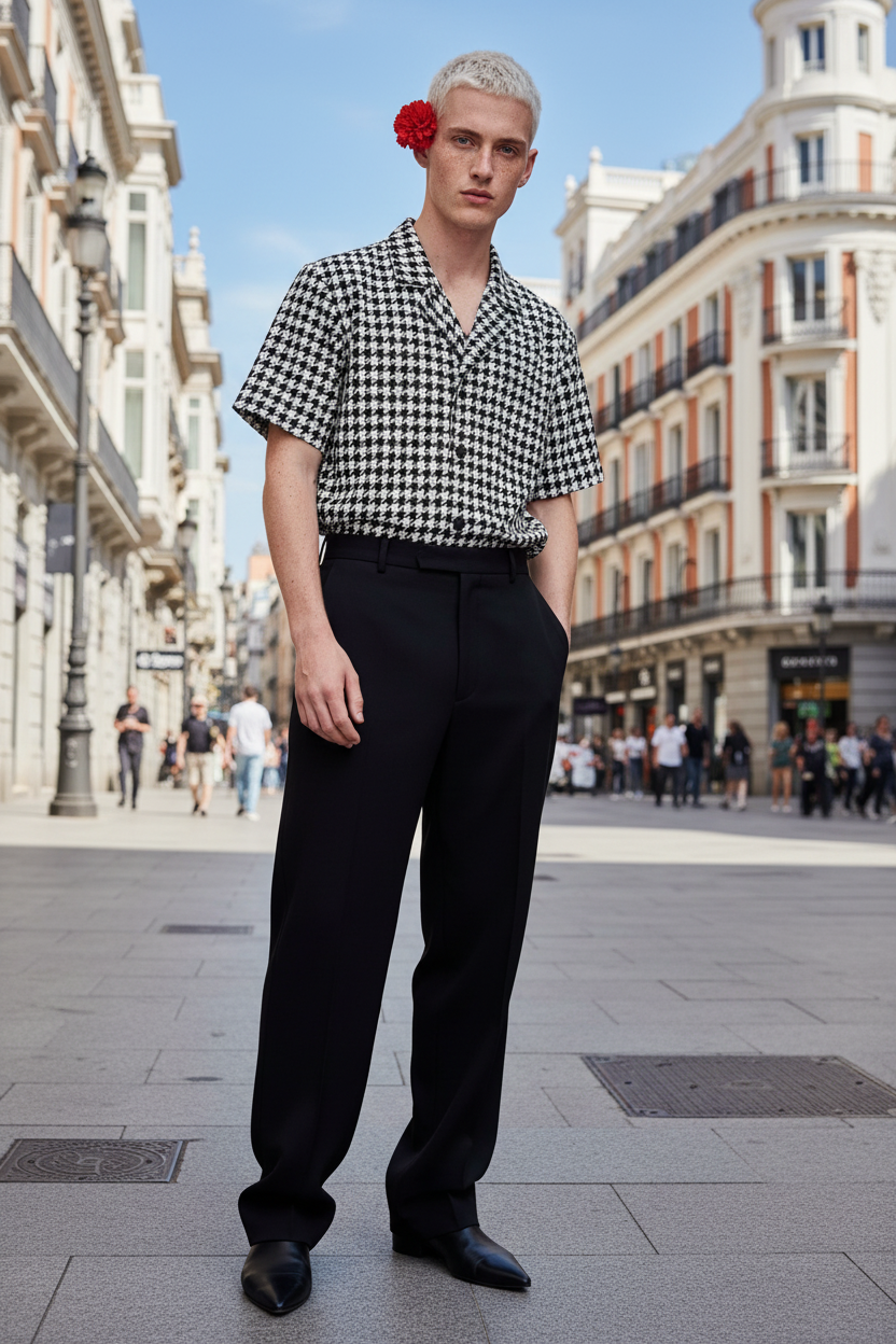 Camisa doble botonadura