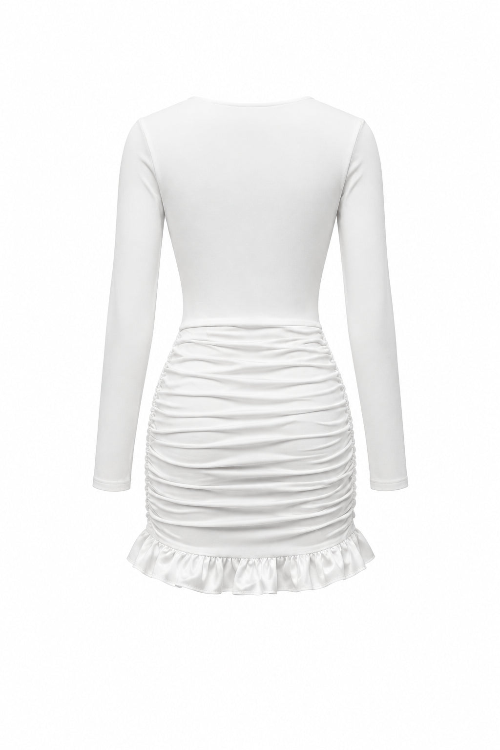 VESTIDO MINI DRAPEADO VOLANTES