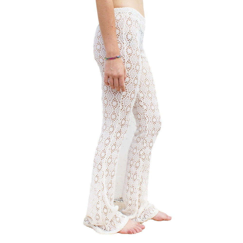 Pantalón tejido calado