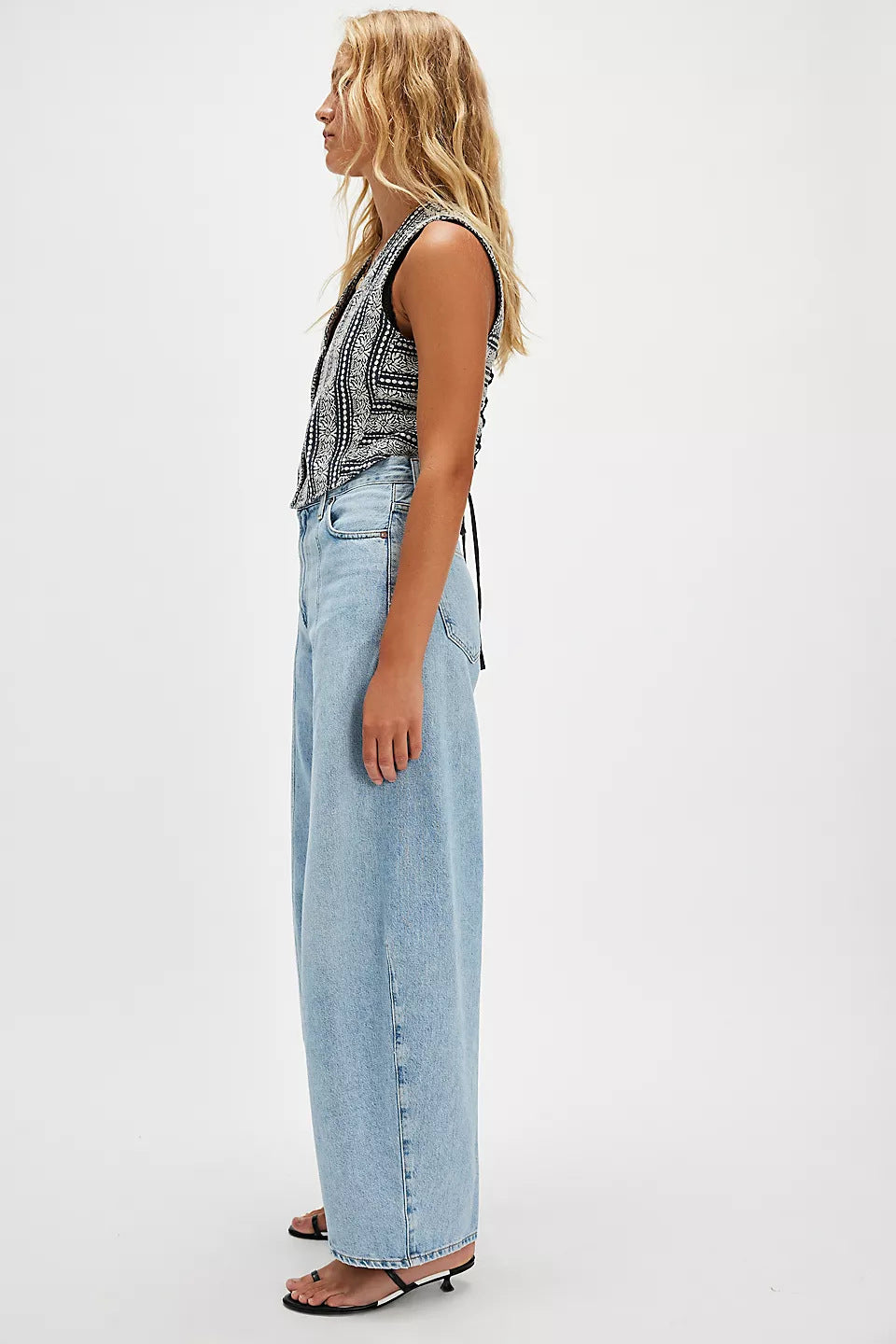 Jeans wide leg mezclilla