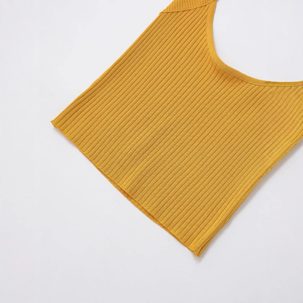 Top punto-canalé halter