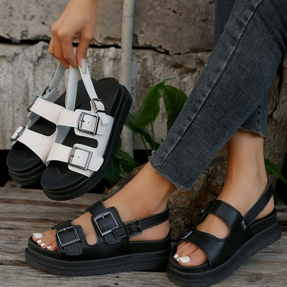 Sandalia plataforma hebilla